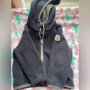 Navy Moncler sweat suit outfit